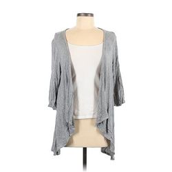 24seven Comfort Apparel Cardigan Sweater: Gray - Women's Size Medium