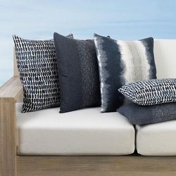 Indigo Indoor/Outdoor Pillow Collection by Elaine Smith - Resilience, 12" x 20" Lumbar Resilience - Frontgate