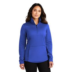 Port Authority L804 Women's Smooth Fleece 1/4-Zip T-Shirt in True Royal Blue size Small | Polyester