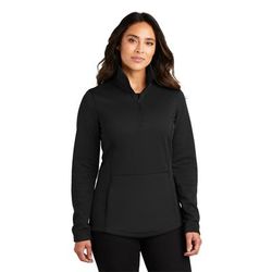 Port Authority L804 Women's Smooth Fleece 1/4-Zip T-Shirt in Deep Black size 3XL | Polyester