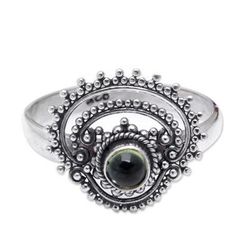 Empire's Fortune,'Sterling Silver Cocktail Ring with Natural Peridot Cabochon'