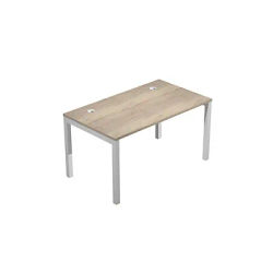 Bureau droit Eminence - L.140 x P.80 cm - Plateau Chêne canadien - Pieds Aluminium