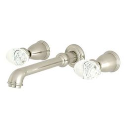 Kingston Brass KS7128WVL Krystal Onyx Two-Handle Wall Mount Bathroom Faucet, Brushed Nickel - Kingston Brass KS7128WVL