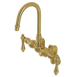 Kingston Brass AE81T7 Aqua Vintage Adjustable Center Wall Mount Tub Faucet, Brushed Brass - Kingston Brass AE81T7