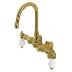 Kingston Brass AE83T7 Aqua Vintage Adjustable Center Wall Mount Tub Faucet, Brushed Brass - Kingston Brass AE83T7