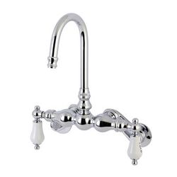 Kingston Brass AE86T1 Aqua Vintage Adjustable Center Wall Mount Tub Faucet, Polished Chrome - Kingston Brass AE86T1