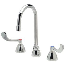 Zurn Industries Z831B4-XL-ICT Deck Mount Lavatory Faucet w/ 2.2 gpm Aerator & Copper Supply Tubes - 5 3/8" Gooseneck Spout, Chrome