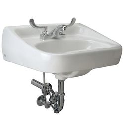 Zurn Industries Z.L3.M Wall Mount Manual Lavatory System w/ 4" Spout & 0.5 gpm Aerator - 20" x 18"