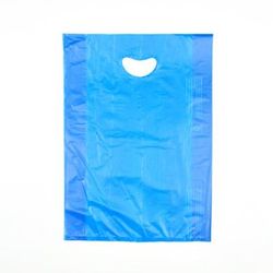 LK Packaging CH24BE Merchandise Bag w/ Handle - 16" x 24", 0.7 mil HDPE, Blue, Case of 500