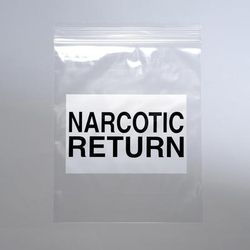 LK Packaging F206508NAR Resealable "Narcotic Return" Bag - 8"L x 6 1/2"W, 2 mil LDPE, Clear