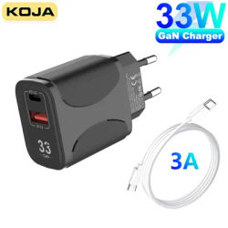 Chargeur GaN 33W 3.0 PPS PD 30W 20W USB adaptateur mural rapide Type C pour téléphone portable