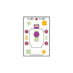 Action Target A Girl & A Gun Training Target Pack of 100 Green/ Yellow/ Purple/ Black AGG