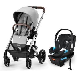 Cybex Balios S Lux 2 Stroller + Aton 2 SensorSafe Travel System Bundle - Silver Frame / Lava Grey /