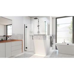 Dreamline DreamLine Unidoor-X 60 inch W x 36 3/8 inch D x 72 inch H Frameless Hinged Shower Enclosure in Matte Black E124303436-09