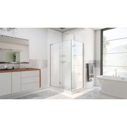 Dreamline DreamLine Unidoor-X 33 3/8 inch W x 30 inch D x 72 inch H Frameless Hinged Shower Enclosure in Brushed Nickel E12730-04