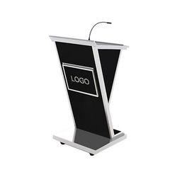 Eastern Tabletop WP4852BK Floor Podium - 22 "L x 24"W x 43"H, Stainless Steel, Black
