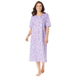 Plus Size Women's Long Tagless Sleepshirt by Dreams & Co. in Soft Iris Hearts (Size 3X/4X)