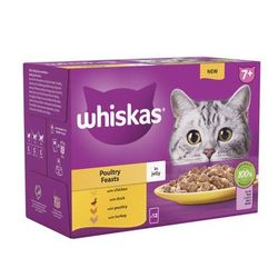 24x85g Senior 7+ Poultry Feasts in Jelly Whiskas Wet Cat Food
