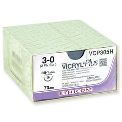 Sutura assorbibile ethicon vicryl plus - 3/0 ago 17 mm - conf. 36 pz.