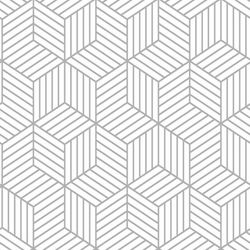 Peel And Stick Wallpaper by RoomMates in Striped Hexagon Grey