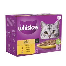 96x85g Poultry Selection in Gravy 1+ Whiskas Wet Cat Food