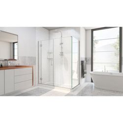 Dreamline DreamLine Unidoor-X 64 1/2 inch W x 34 3/8 inch D x 72 inch H Frameless Hinged Shower Enclosure in Brushed Nickel E12830534-04
