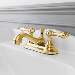 Randolph Morris Teapot Centerset Bathroom Sink Faucet - Metal Lever Handles RMB614ML-PB