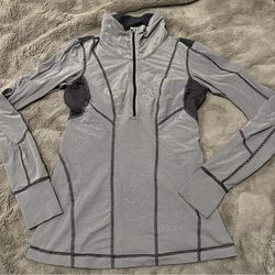 Lululemon Athletica Tops | Lululemon 1/4 Zip Run Pullover | Color: Gray/White | Size: 8