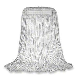Performance Plus P09005 Wet Mop Head - Cut End, 4 Ply Cotton, White, Cut Ends, Case of 12