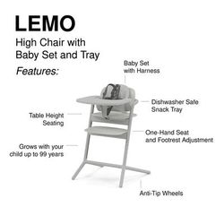 Cybex LEMO 2 High Chair 3-in-1 Set - Suede Grey