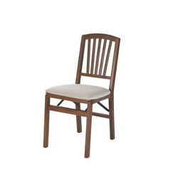 Slat Back Wood Folding Chairs, Set Of 2 by Stakmore in Fruitwood