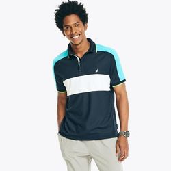 Nautica Men's Navtech Sustainably Crafted Classic Fit Chest-Stripe Polo Navy, S