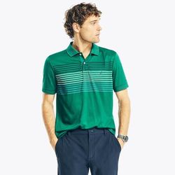 Nautica Men's Sustainably Crafted Navtech Striped Classic Fit Polo Nile, L