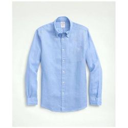 Brooks Brothers Men's Irish Linen Sport Shirt | Light Blue | Size XS