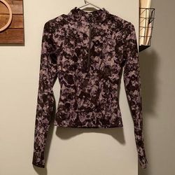 Lululemon Athletica Tops | Lululemon Quarter Zip Size 4 | Color: Purple/Silver | Size: 4