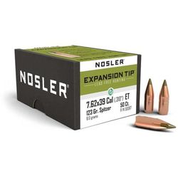 Nosler 59387 E-Tip 7.62X39 123 GR Spitzer Boat Tail 50 Box