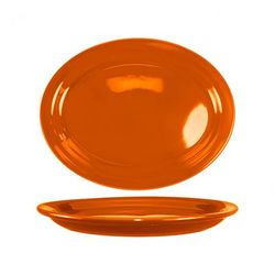 ITI CAN-13-O 11 3/4" x 9 1/4" Oval Cancun Platter - Ceramic, Orange