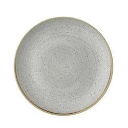 Churchill SRGYEVP61 6 1/2" Round Stonecast Couple Plate - Ceramic, Raw Gray, Case of 12