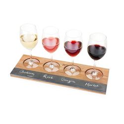 Acacia Wood Wine Flight Board by Twine in Wood