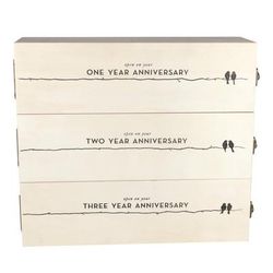 Newlywed'S Anniversary Wooden Wine Box by Twine in Wood