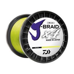 Daiwa J-Braid 4X Braided Line w/ Bulk Spool 50lb 3000yd Fluorescent Yellow JB4U50-3000FY