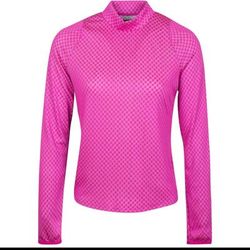 Nike Tops | New Womens Nike Dri-Fit Ace Ls Polo Active Golf Pink Xl | Color: Pink | Size: Xl