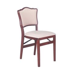 French Upholstered Back Wood Folding Chairs, Set Of 2 by Stakmore in Cherry