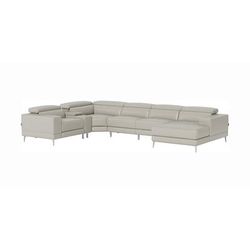 Bergamo Power Motion Extended Right Sectional Sofa Light Gray