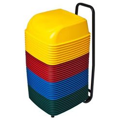 Koala Kare KB424-19 Single Height Cinema Booster Seats w/ Rolling Cart - Plastic, Assorted Colors
