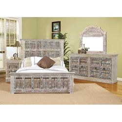 Timeless Queen Wood Panel Bed in Sand White - TF670102TI