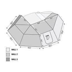 Overland Vehicle Systems Nomadic 270 Awning Wall 1 w/ Passenger Side Door / Window Dark Gray 18129910