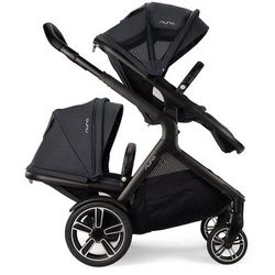 Nuna DEMI Grow Double Stroller with Aire Protect Canopy + Classic Canopy - Ocean