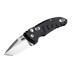Hogue A01-Microswitch 1.95in Drop Point Blade Tumble Finish Alum Frame Matte Black 24120