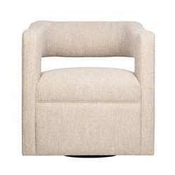 Lexy Modern Sculpted Curved Upholstered Swivel Accent Chair - Jofran LEXY-SW-NATURAL